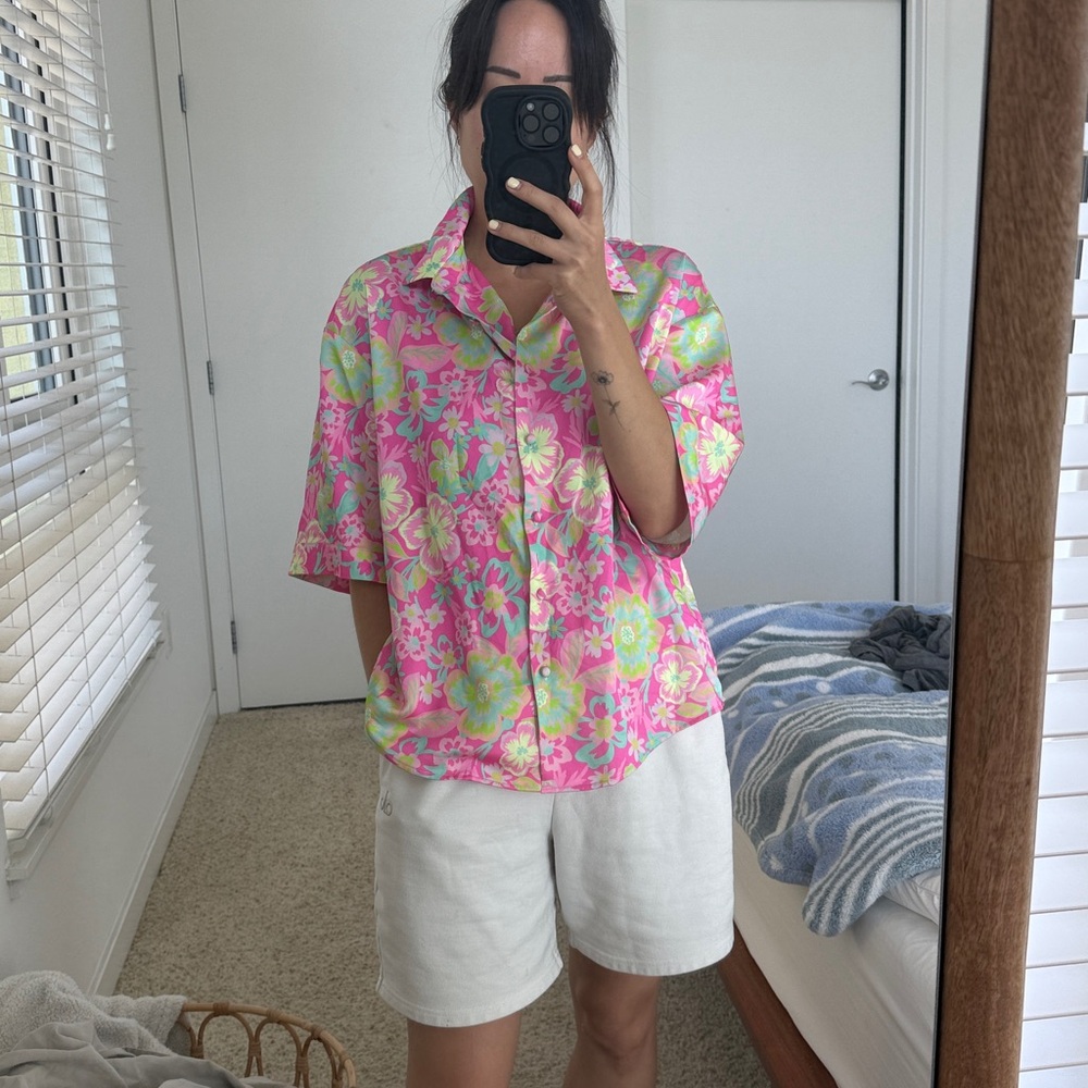 For Love And Lemons Lizzy Floral Coverup  - Pink - Small